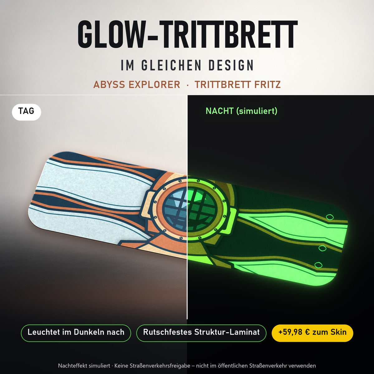 Glow-Trittbrett – ABYSS EXPLORER, Tag/Nacht