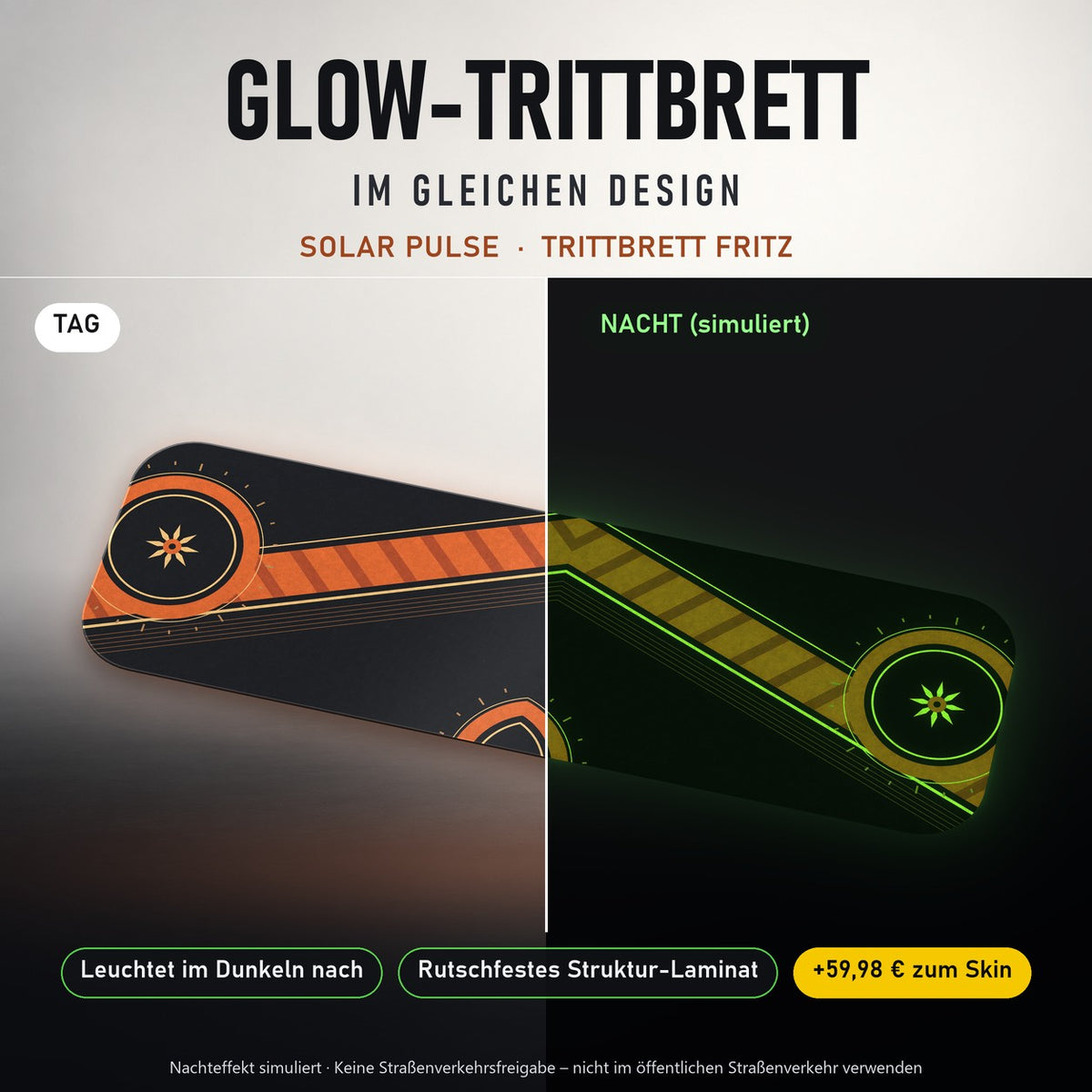Glow-Trittbrett – SOLAR PULSE, Tag/Nacht