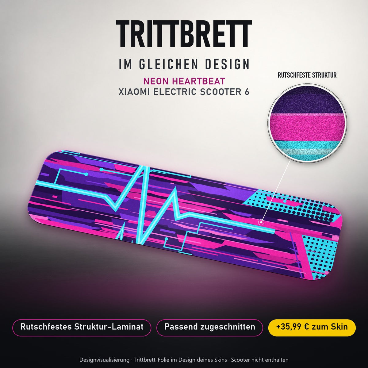 Trittbrett im gleichen Design – NEON HEARTBEAT