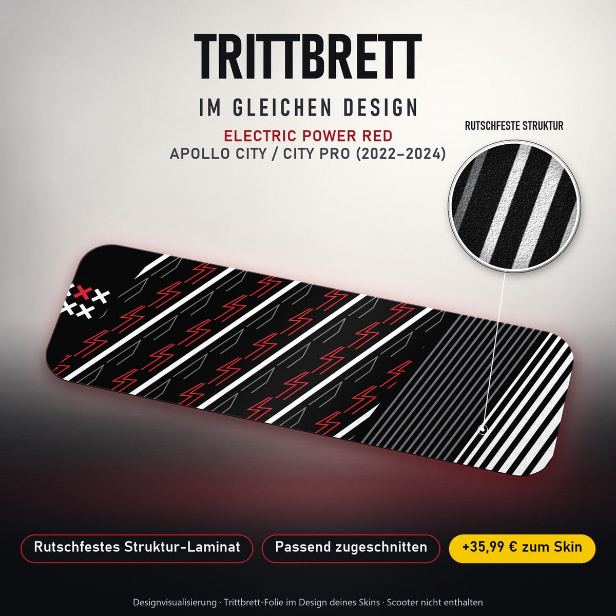 Trittbrett im gleichen Design – ELECTRIC POWER RED
