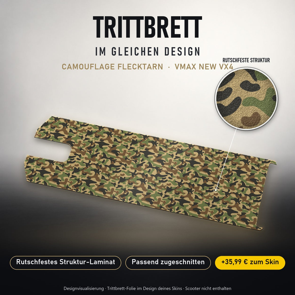 Trittbrett im gleichen Design – CAMOUFLAGE FLECKTARN