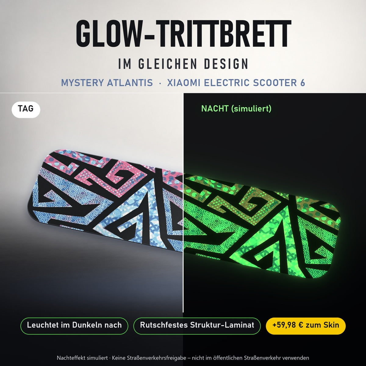 Glow-Trittbrett – MYSTERY ATLANTIS, Tag/Nacht