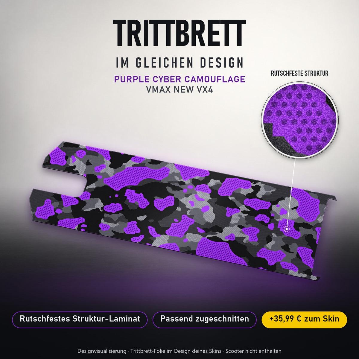 Trittbrett im gleichen Design – PURPLE CYBER CAMOUFLAGE