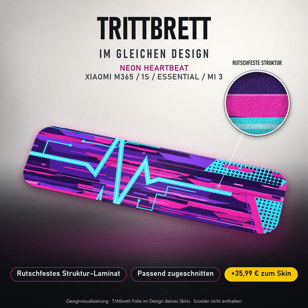 Trittbrett im gleichen Design – NEON HEARTBEAT