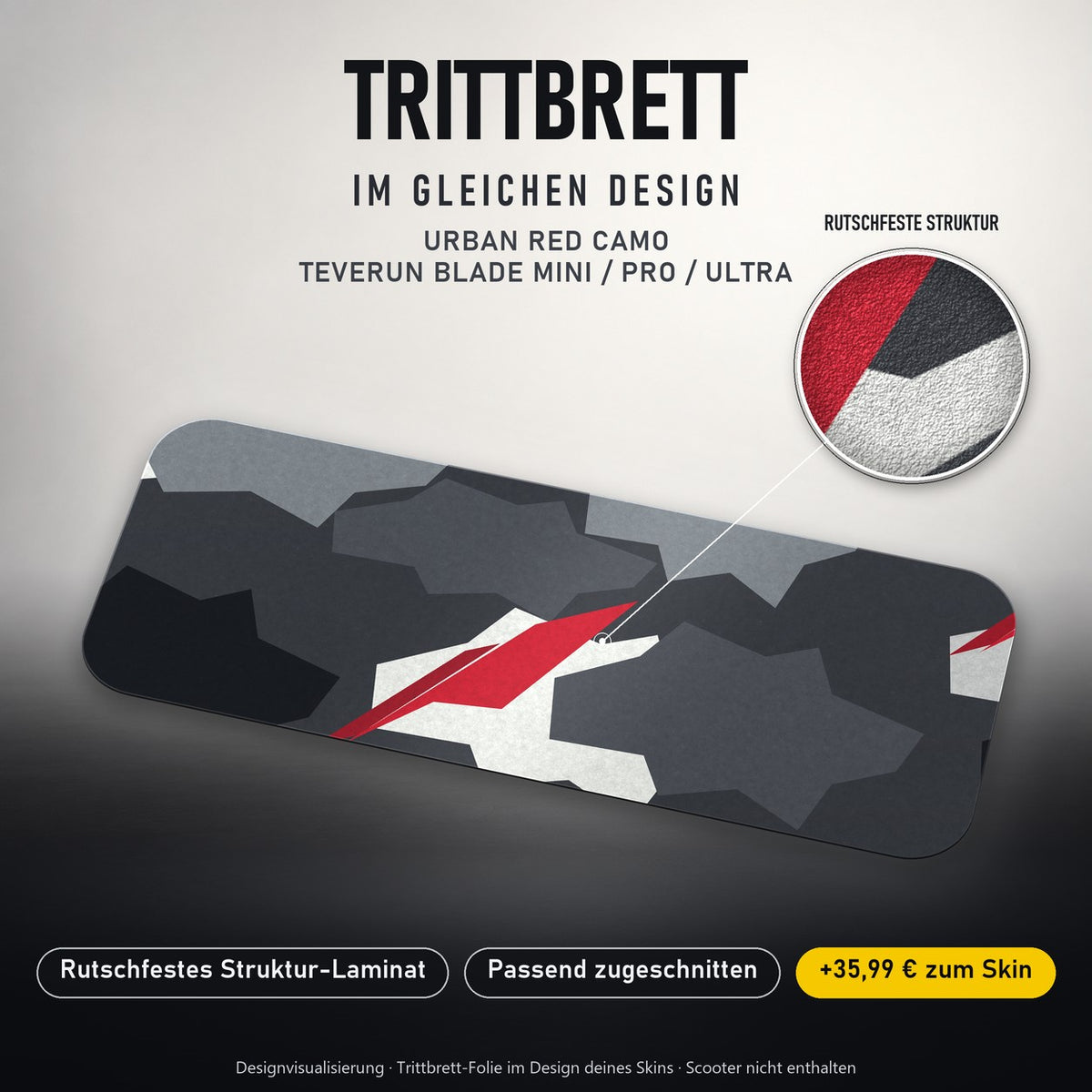 Trittbrett im gleichen Design – URBAN RED CAMO