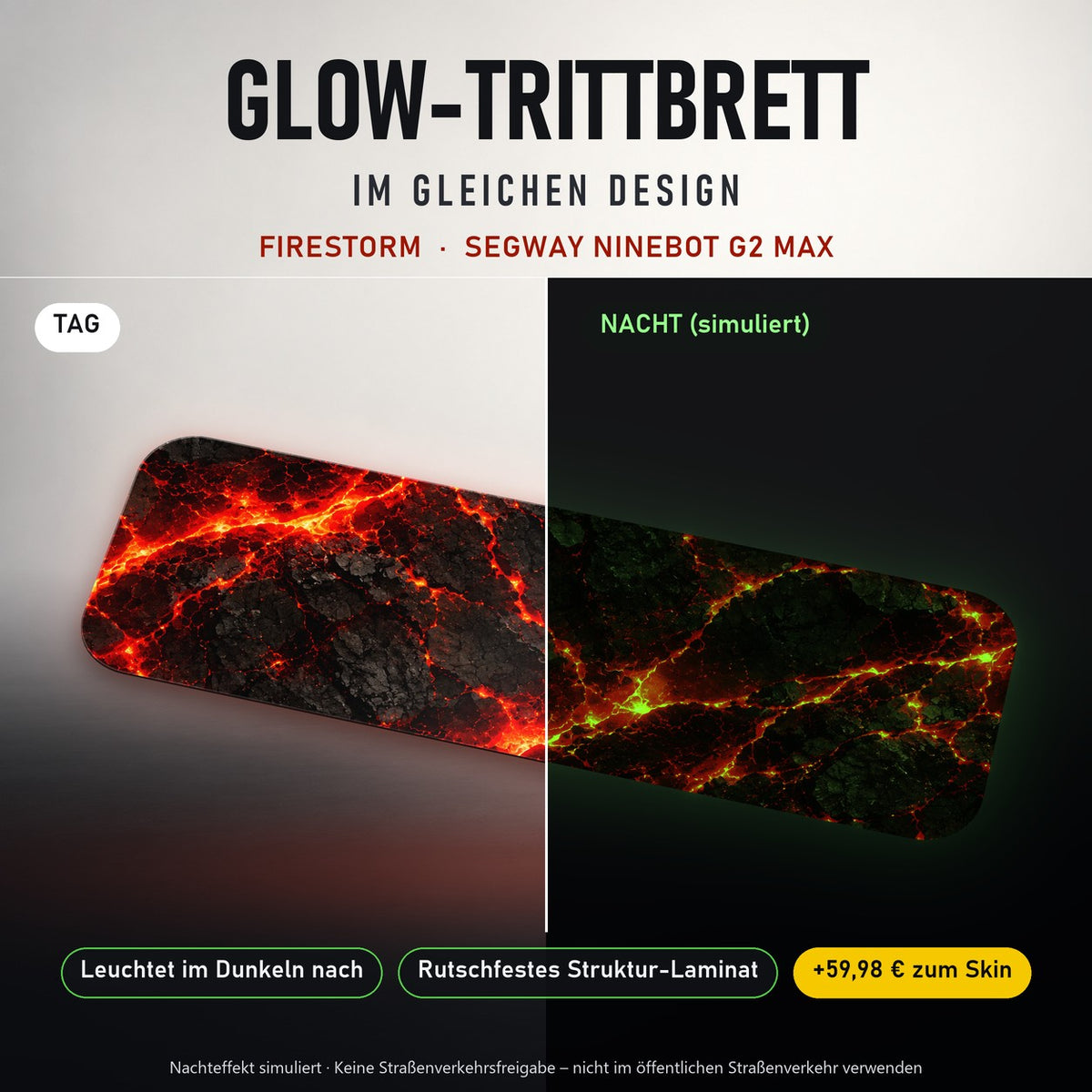 Glow-Trittbrett – FIRESTORM, Tag/Nacht