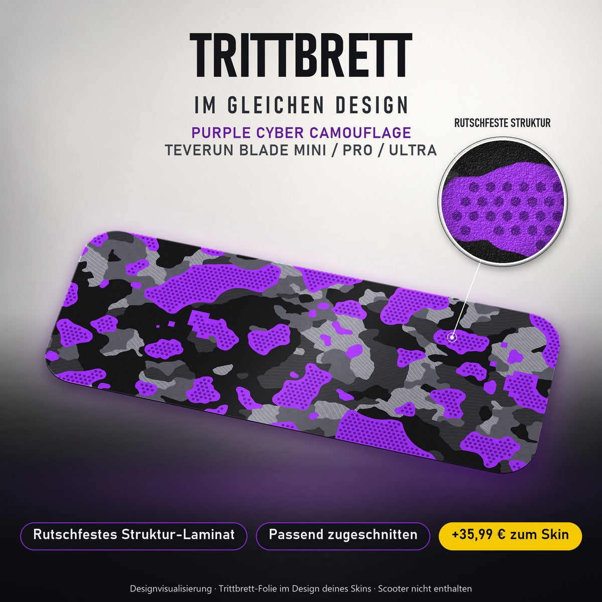 Trittbrett im gleichen Design – PURPLE CYBER CAMOUFLAGE