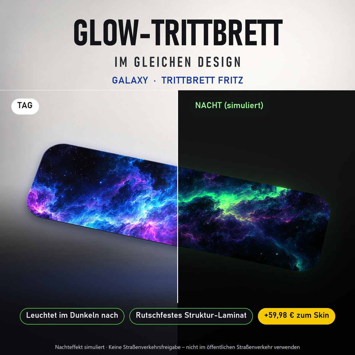 Glow-Trittbrett – GALAXY, Tag/Nacht