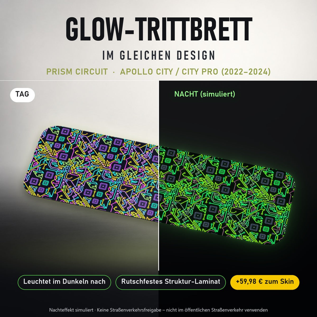 Glow-Trittbrett – PRISM CIRCUIT, Tag/Nacht