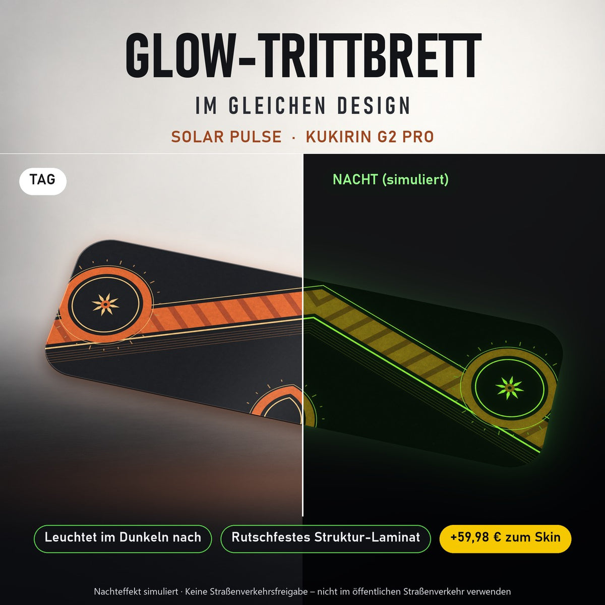 Glow-Trittbrett – SOLAR PULSE, Tag/Nacht