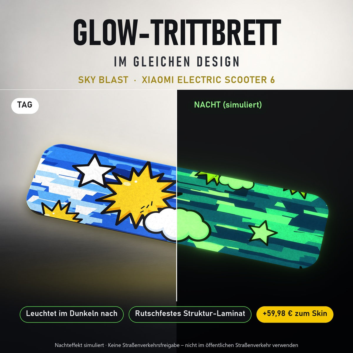 Glow-Trittbrett – SKY BLAST, Tag/Nacht