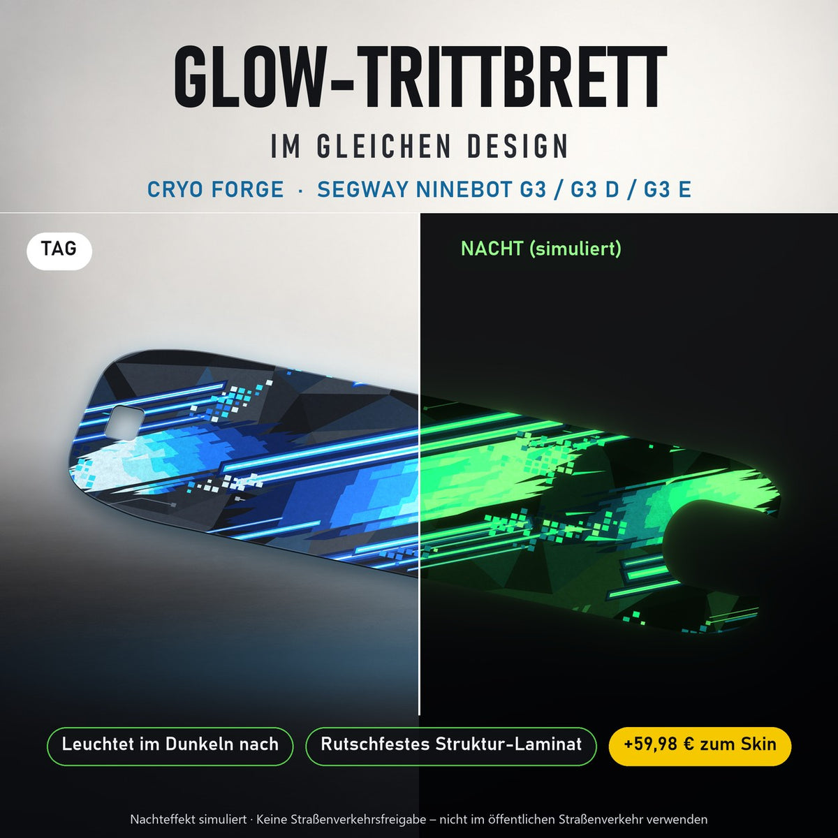 Glow-Trittbrett – CRYO FORGE, Tag/Nacht