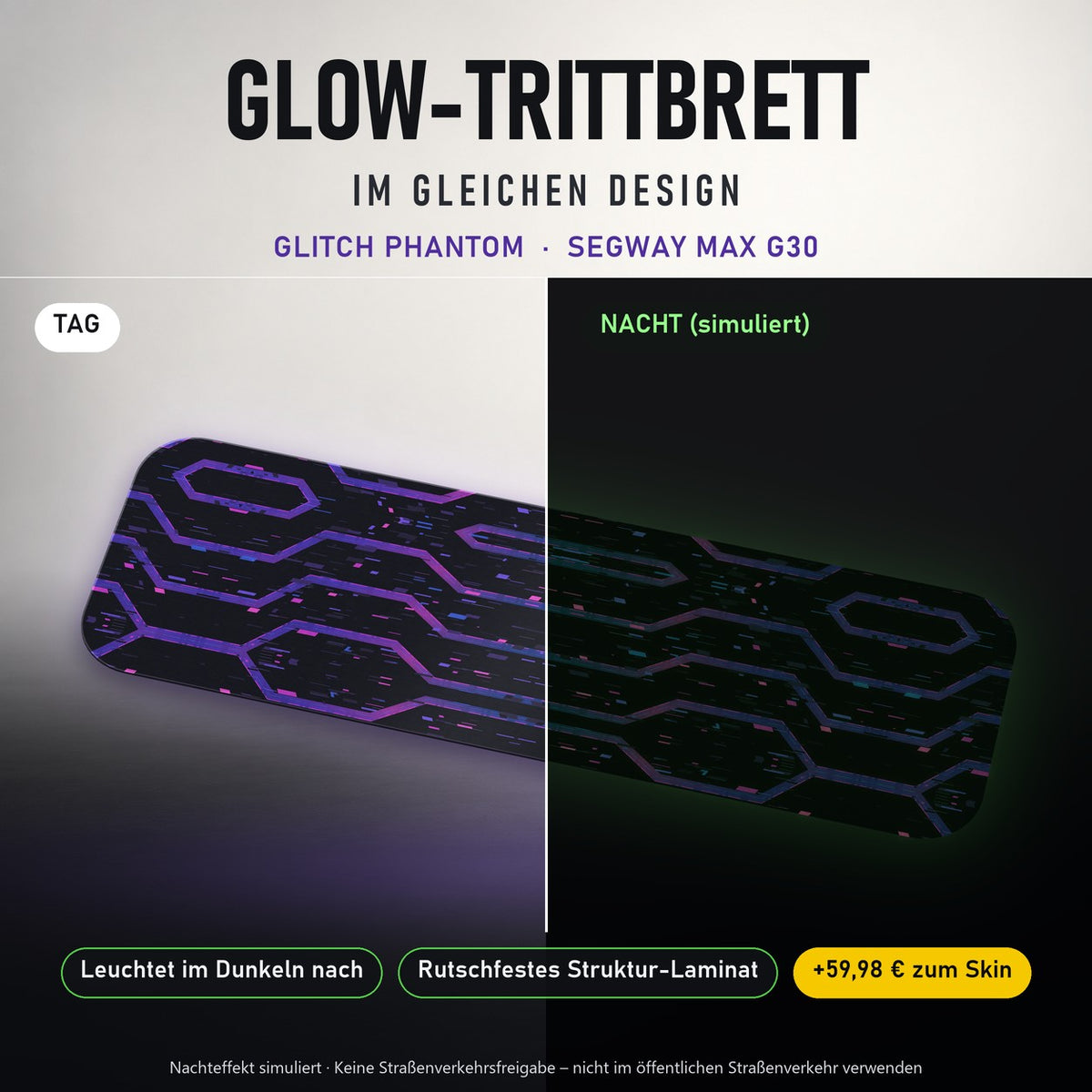 Glow-Trittbrett – GLITCH PHANTOM, Tag/Nacht