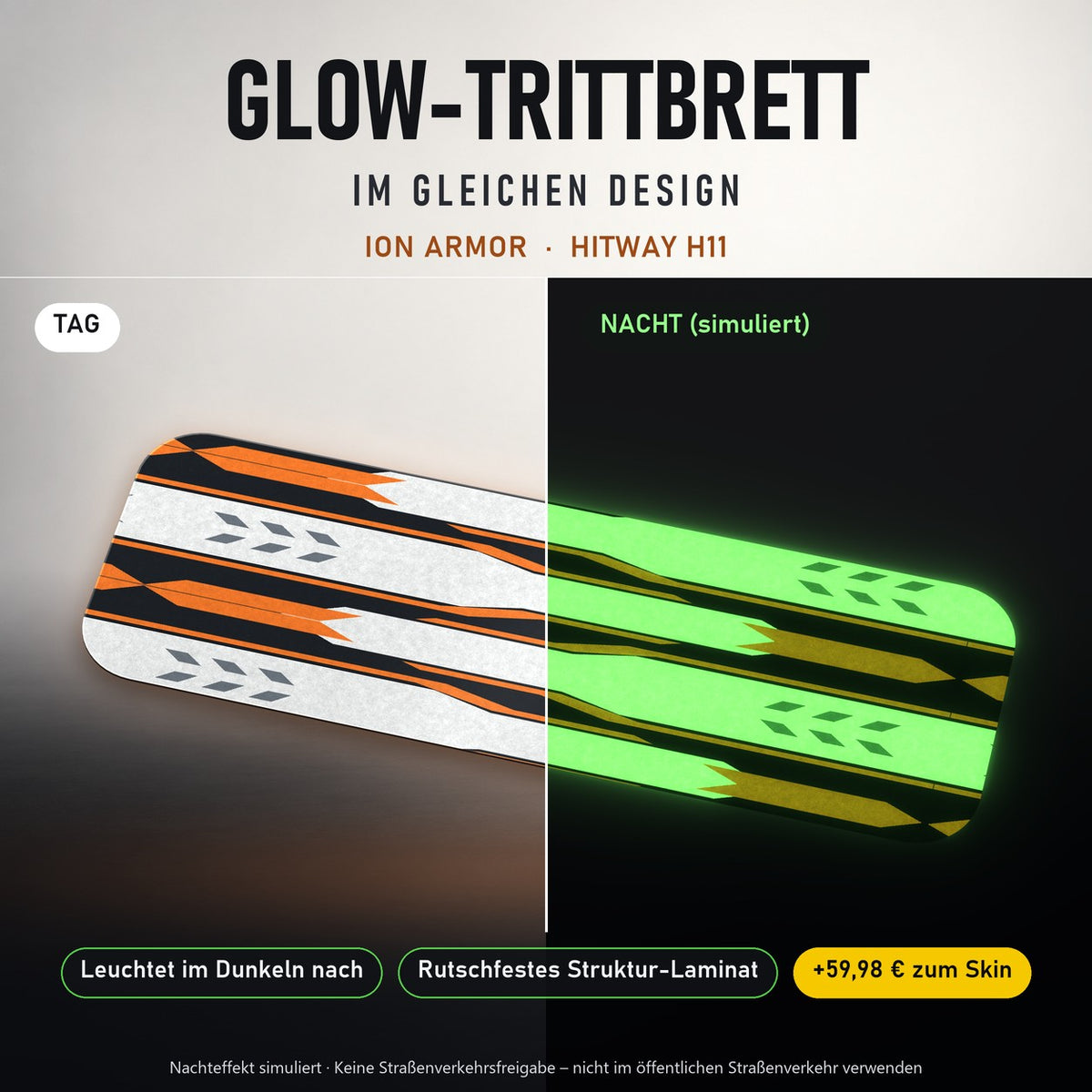 Glow-Trittbrett – ION ARMOR, Tag/Nacht