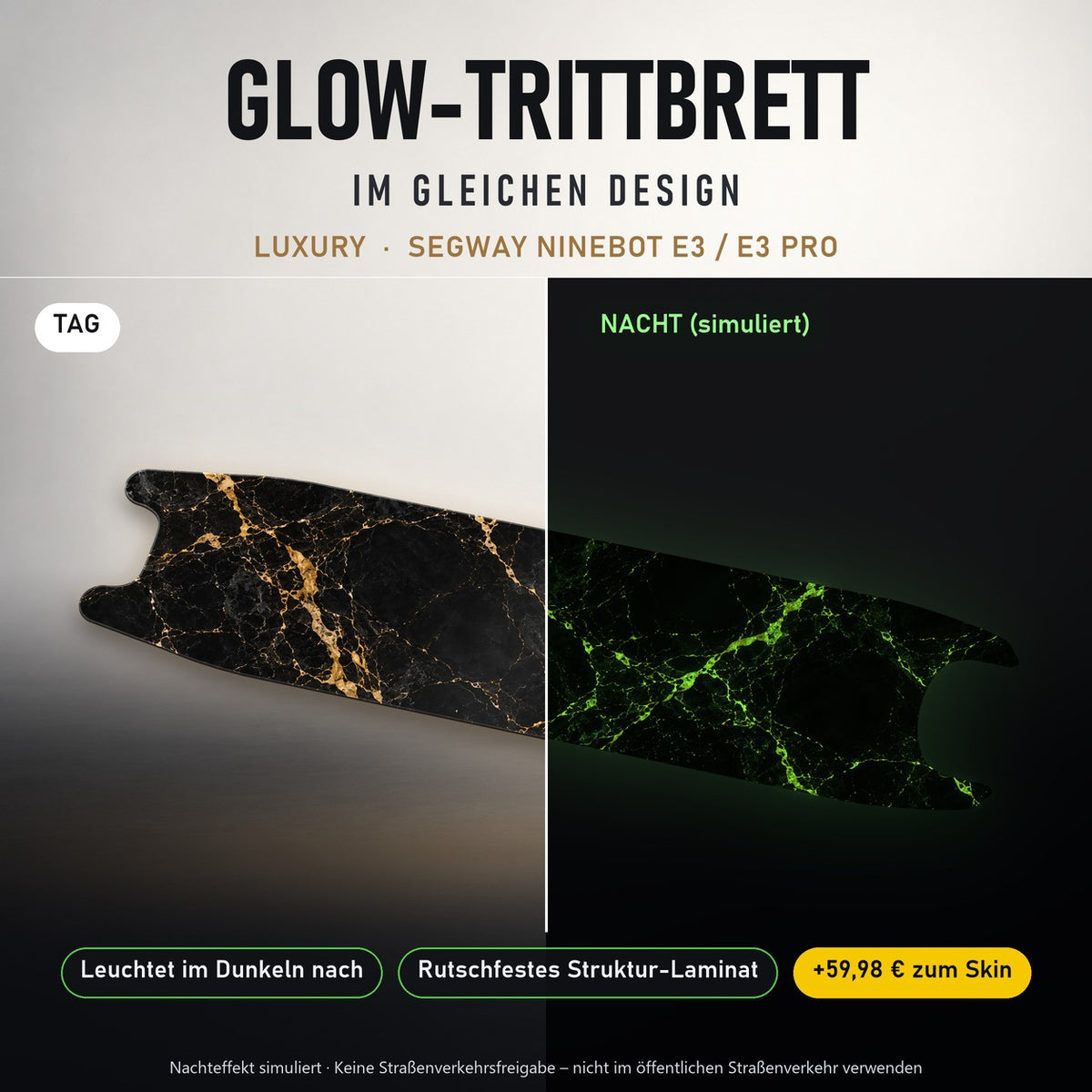 Glow-Trittbrett – LUXURY, Tag/Nacht