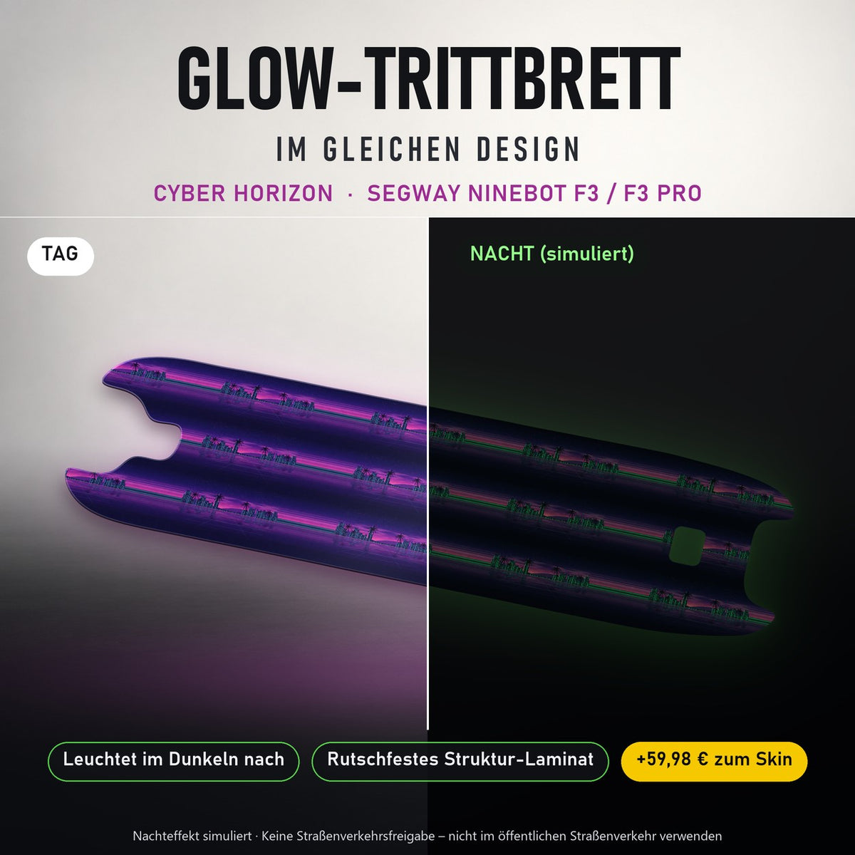Glow-Trittbrett – CYBER HORIZON, Tag/Nacht