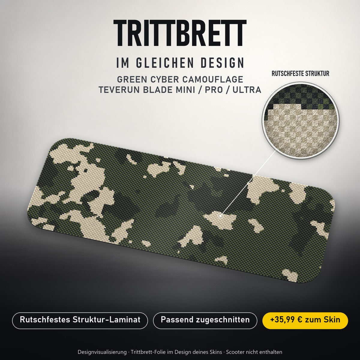 Trittbrett im gleichen Design – GREEN CYBER CAMOUFLAGE