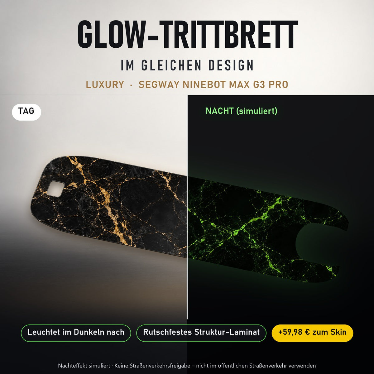 Glow-Trittbrett – LUXURY, Tag/Nacht