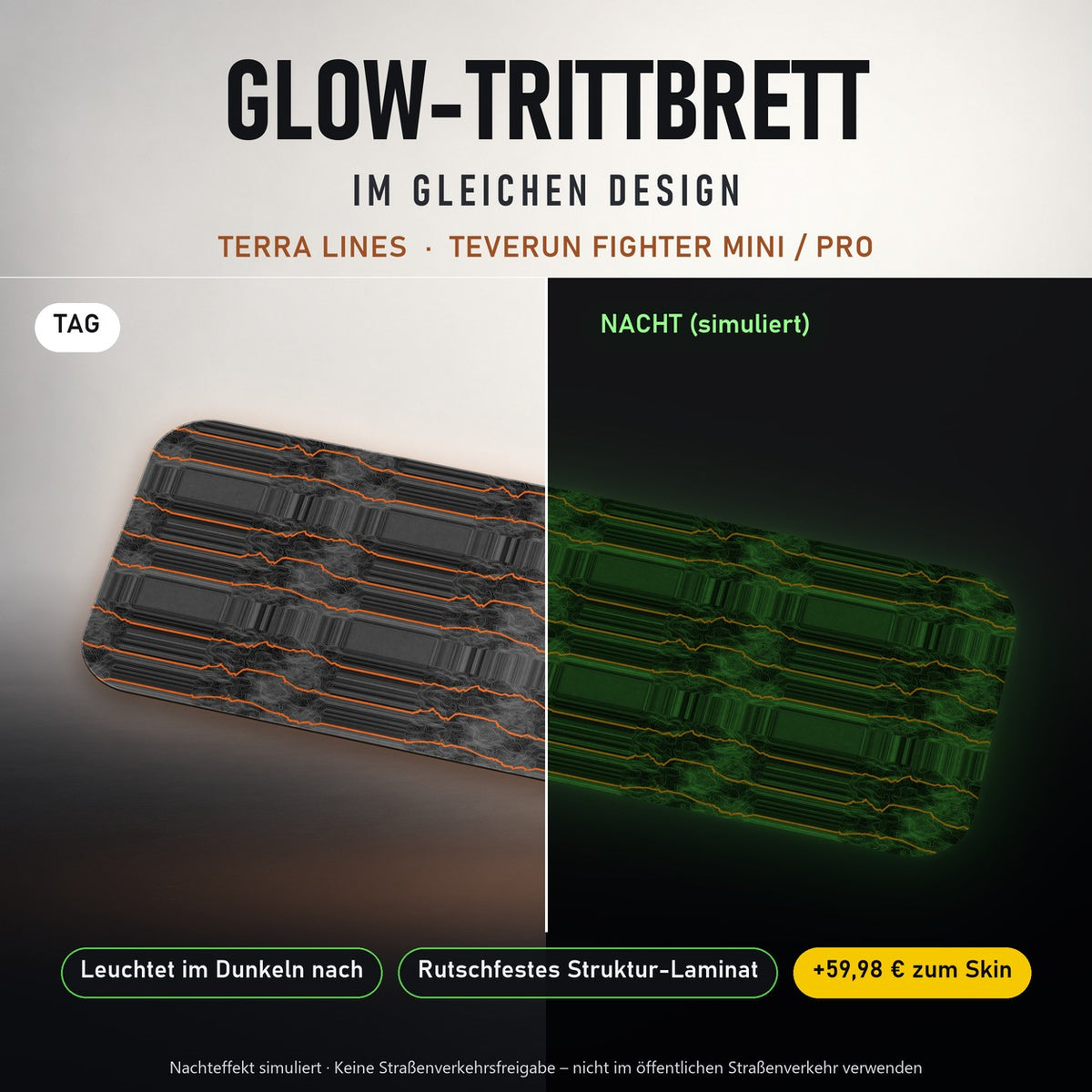 Glow-Trittbrett – TERRA LINES, Tag/Nacht