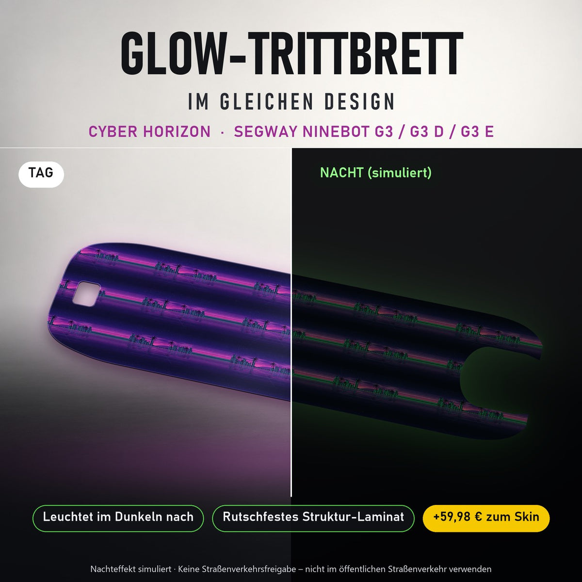 Glow-Trittbrett – CYBER HORIZON, Tag/Nacht