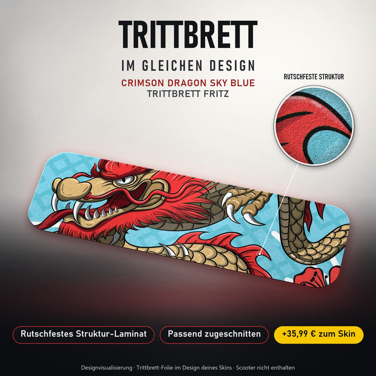 Trittbrett im gleichen Design – CRIMSON DRAGON SKY BLUE