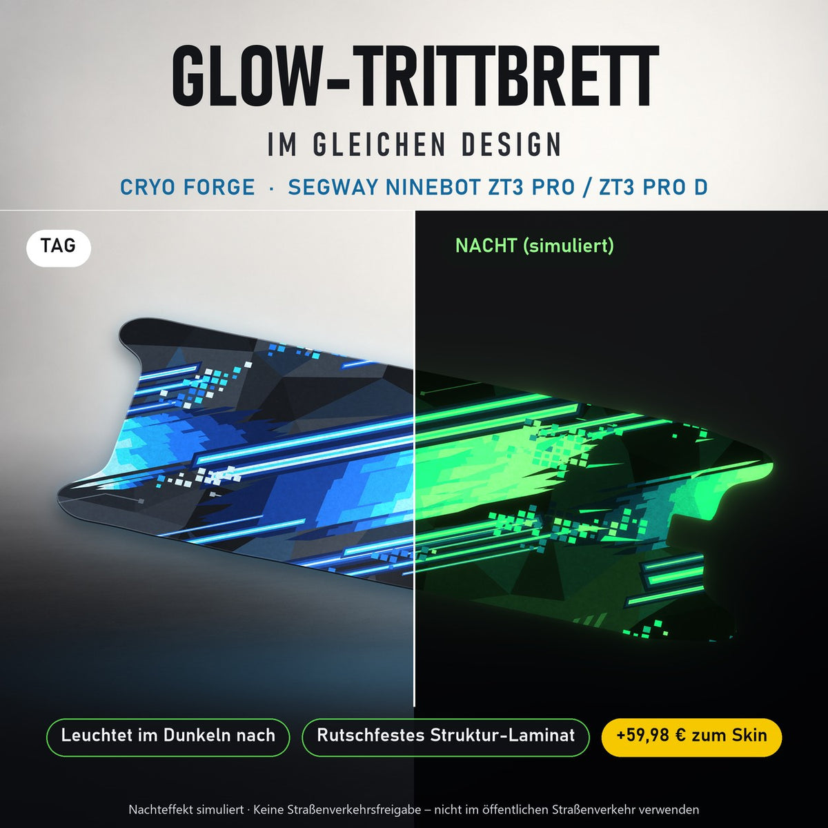 Glow-Trittbrett – CRYO FORGE, Tag/Nacht