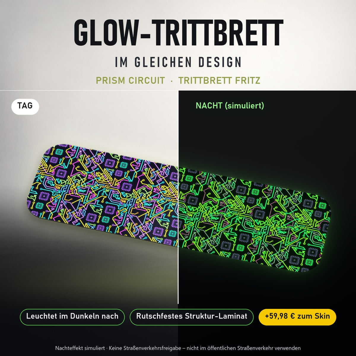 Glow-Trittbrett – PRISM CIRCUIT, Tag/Nacht