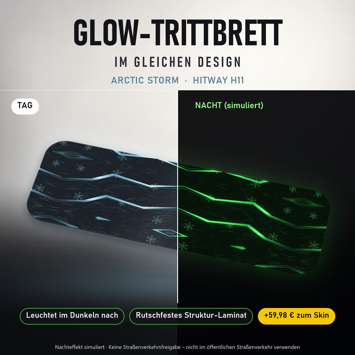 Glow-Trittbrett – ARCTIC STORM, Tag/Nacht