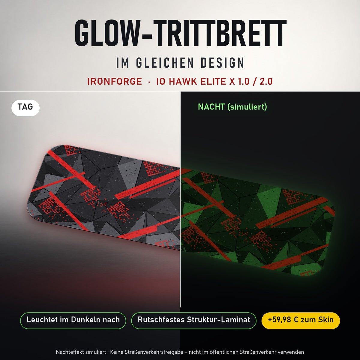 Glow-Trittbrett – IRONFORGE, Tag/Nacht