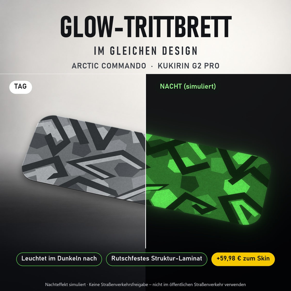 Glow-Trittbrett – ARCTIC COMMANDO, Tag/Nacht