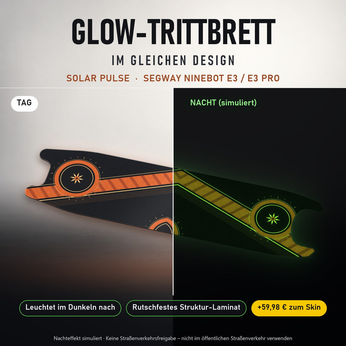 Glow-Trittbrett – SOLAR PULSE, Tag/Nacht