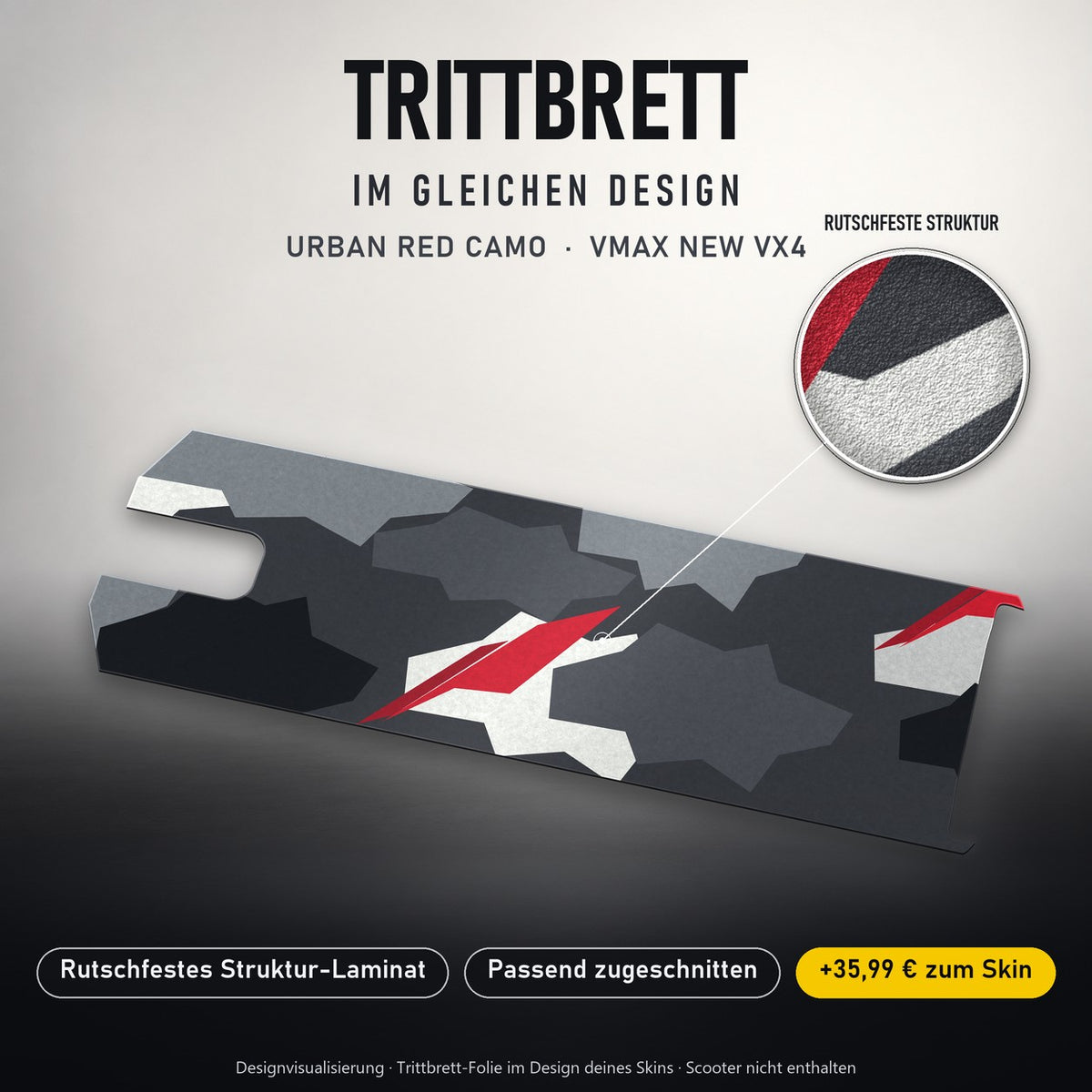 Trittbrett im gleichen Design – URBAN RED CAMO