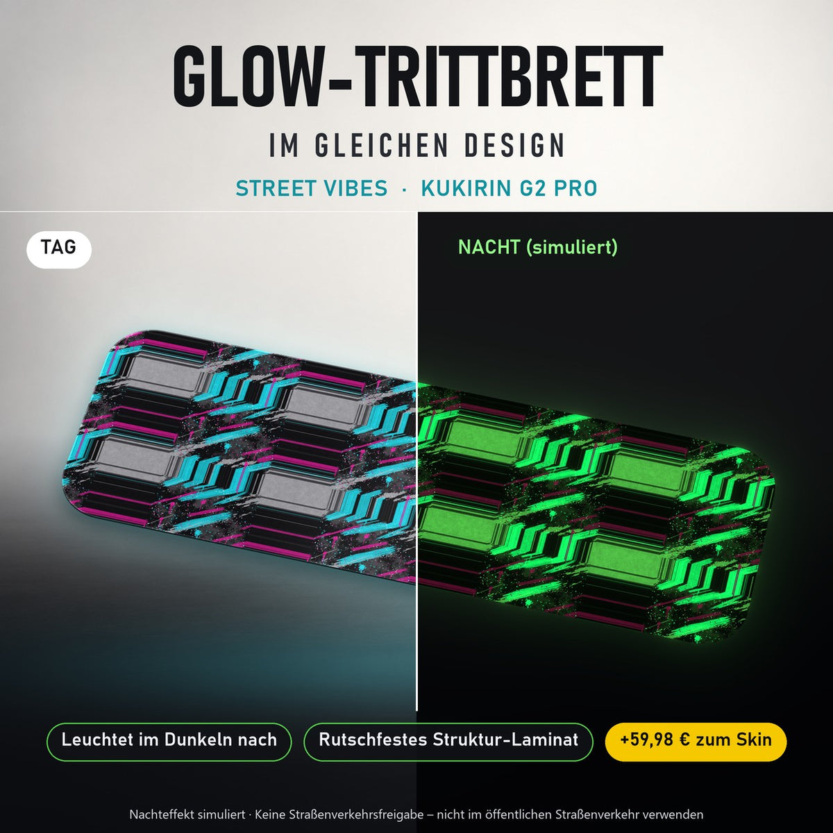 Glow-Trittbrett – STREET VIBES, Tag/Nacht
