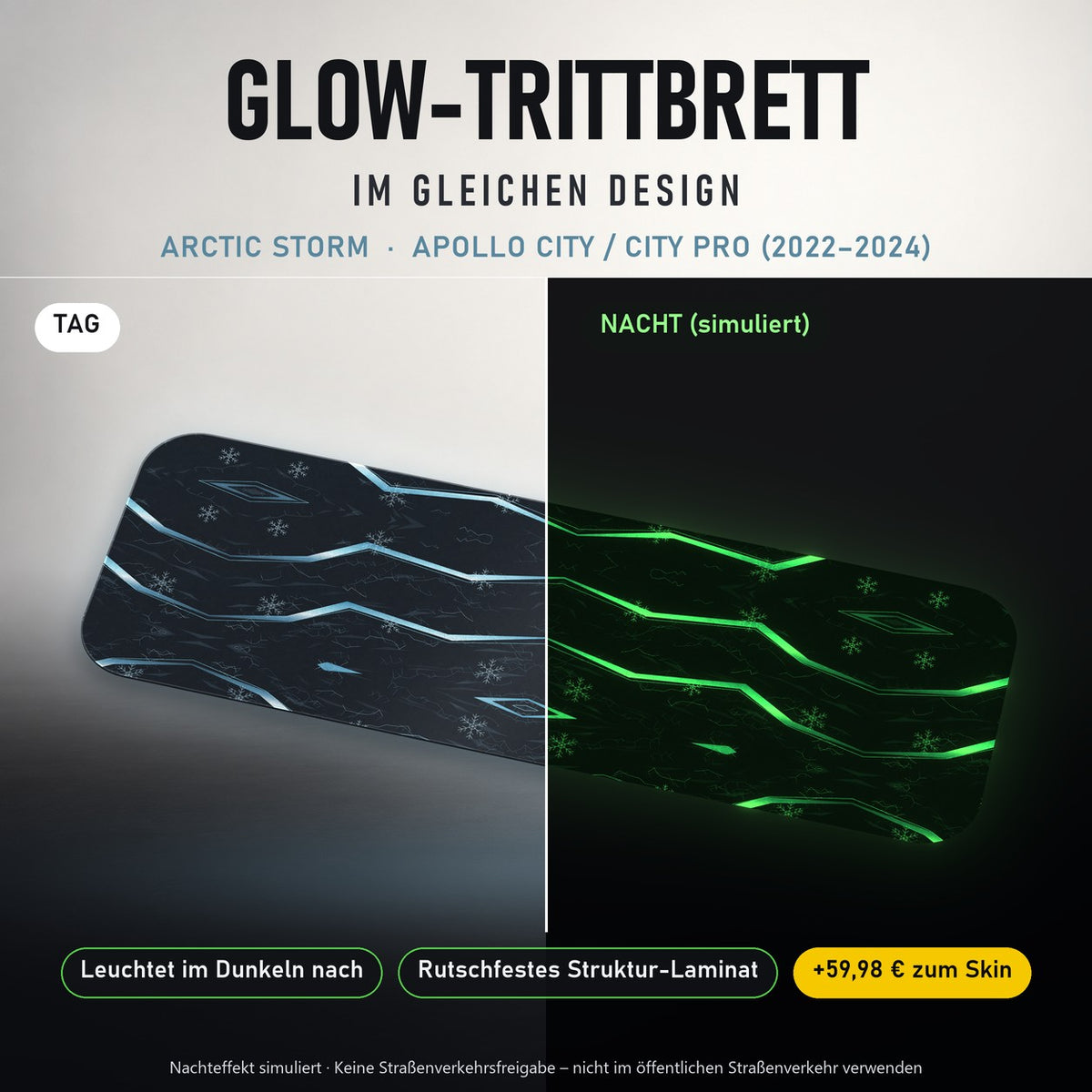 Glow-Trittbrett – ARCTIC STORM, Tag/Nacht