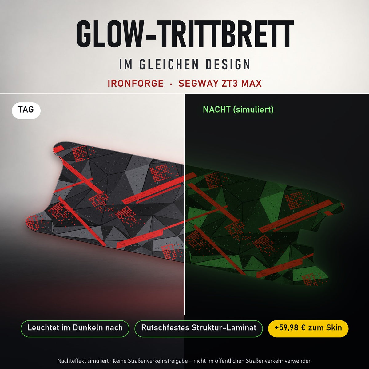 Glow-Trittbrett – IRONFORGE, Tag/Nacht
