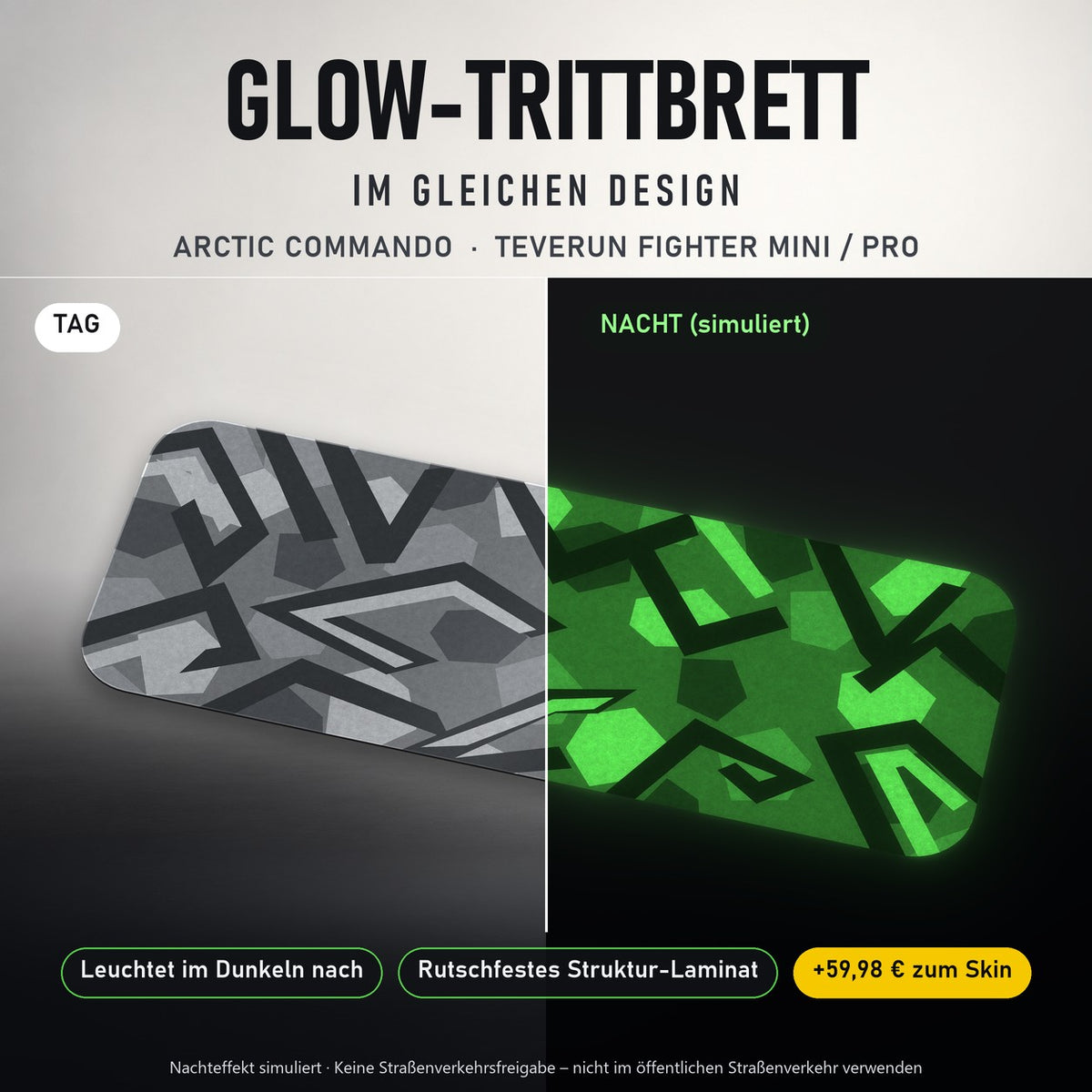 Glow-Trittbrett – ARCTIC COMMANDO, Tag/Nacht