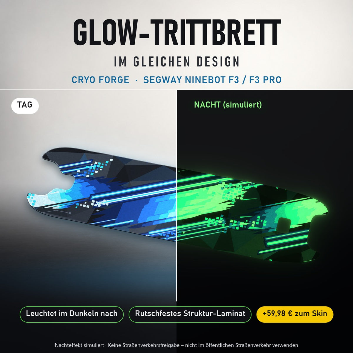 Glow-Trittbrett – CRYO FORGE, Tag/Nacht