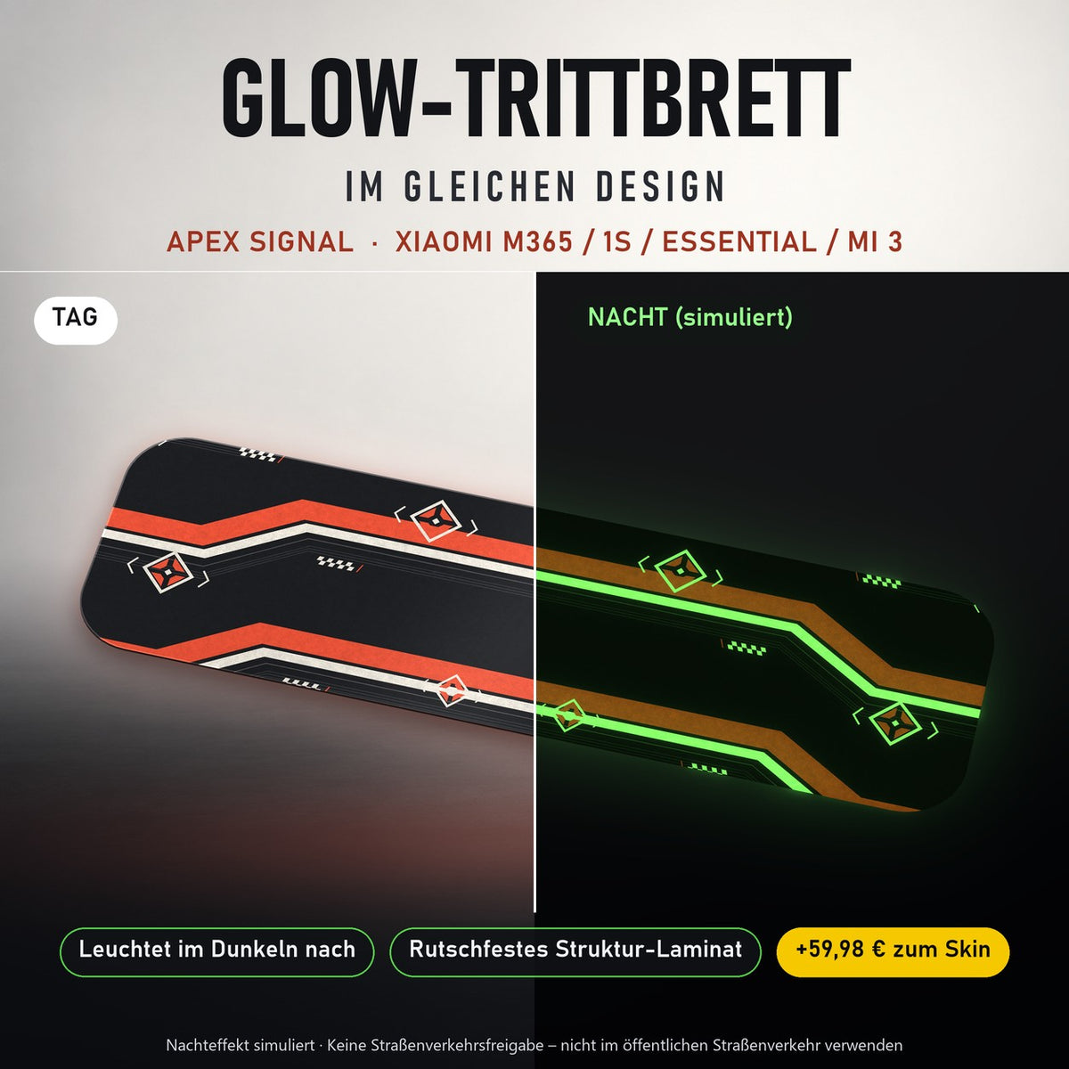 Glow-Trittbrett – APEX SIGNAL, Tag/Nacht