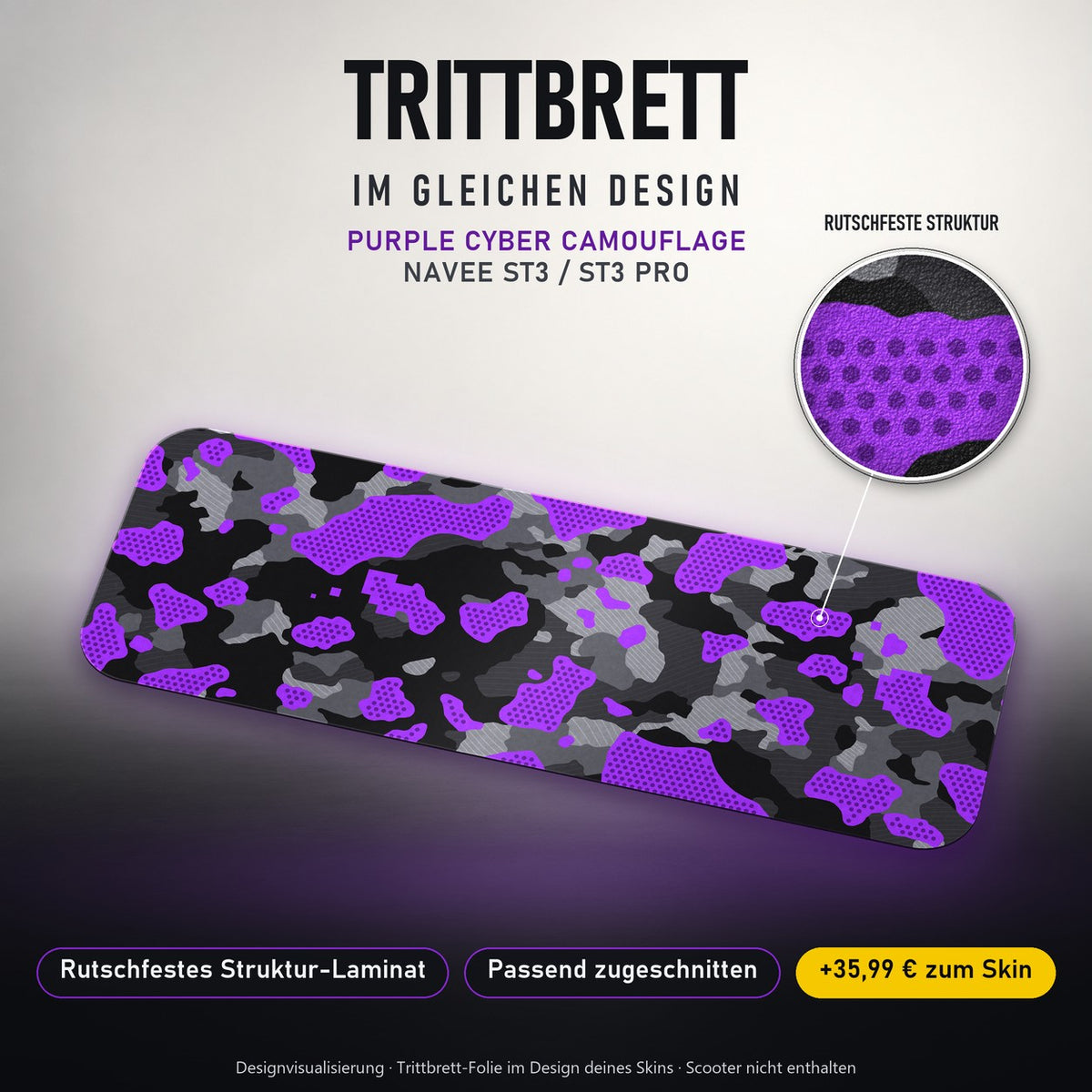 Trittbrett im gleichen Design – PURPLE CYBER CAMOUFLAGE
