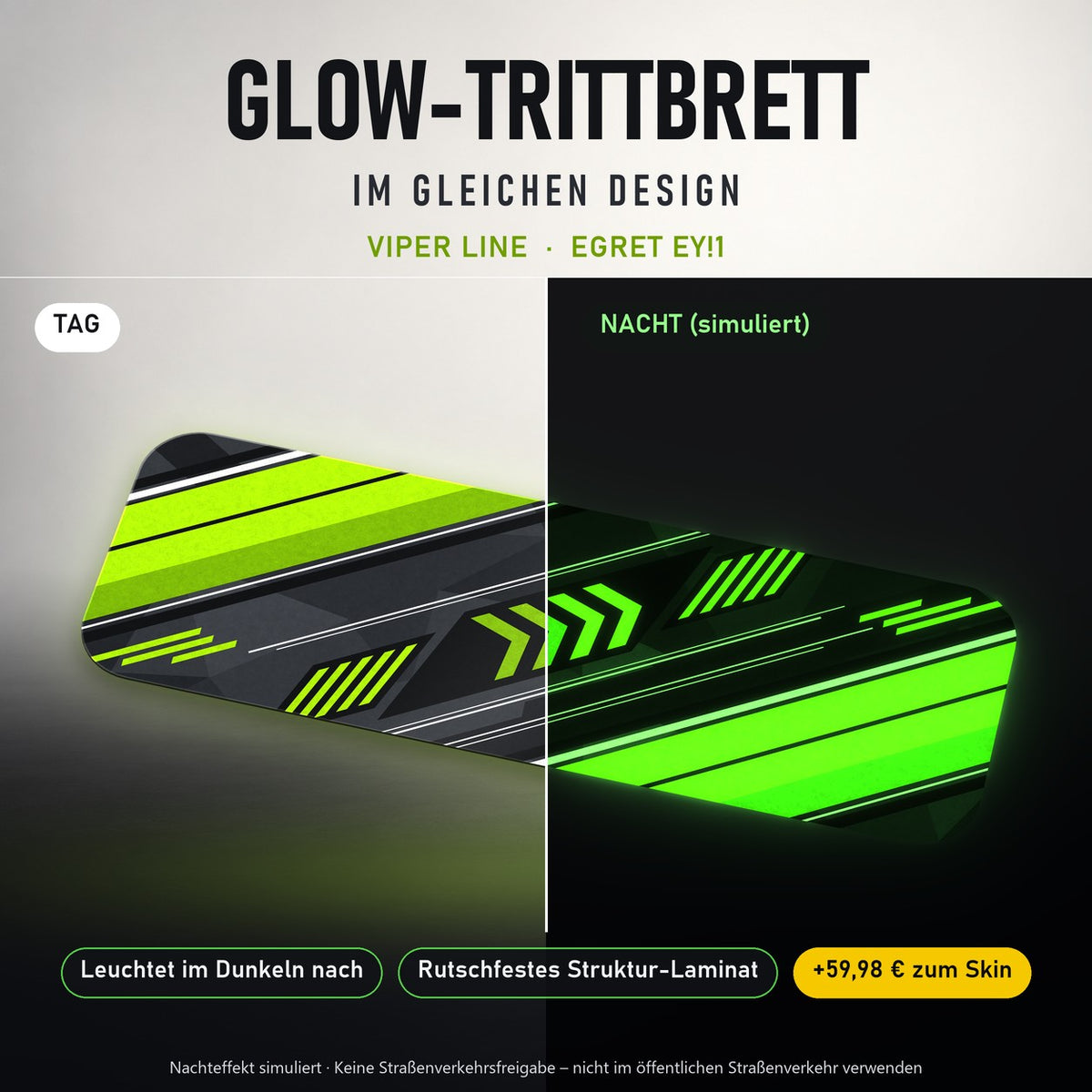 Glow-Trittbrett – VIPER LINE, Tag/Nacht