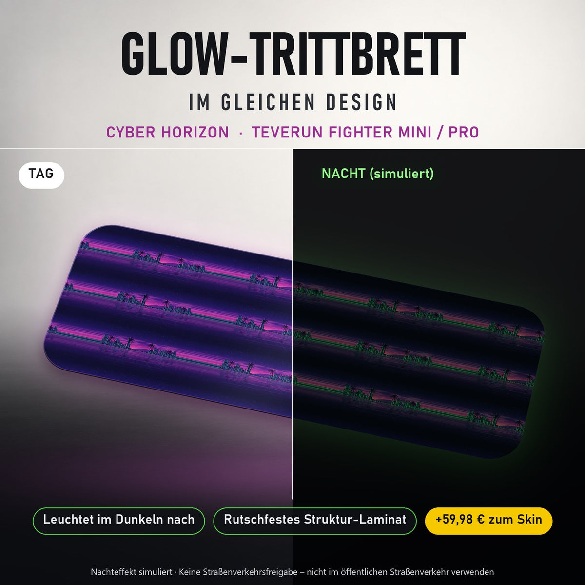 Glow-Trittbrett – CYBER HORIZON, Tag/Nacht