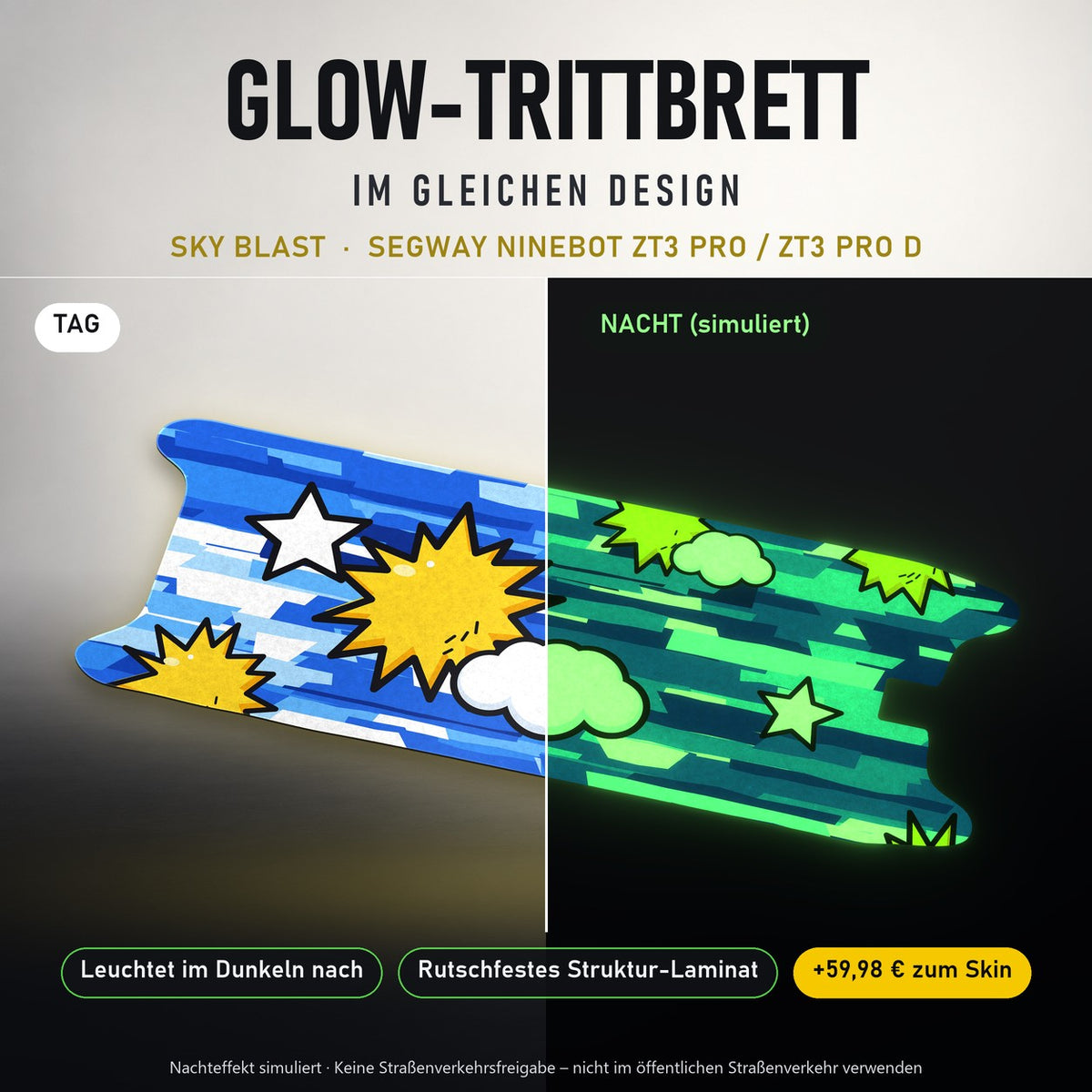 Glow-Trittbrett – SKY BLAST, Tag/Nacht