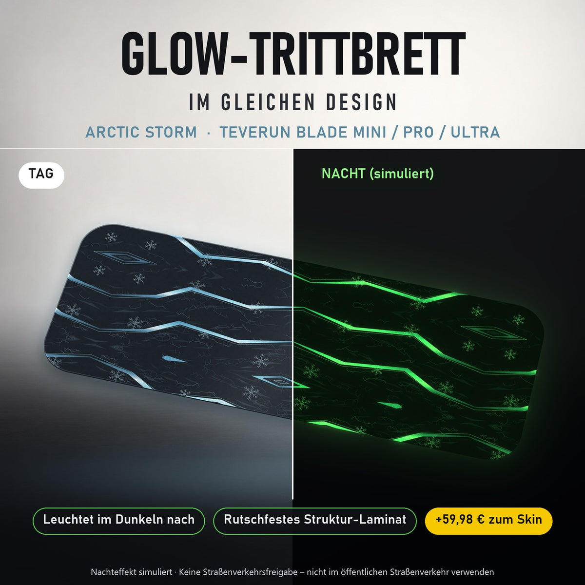 Glow-Trittbrett – ARCTIC STORM, Tag/Nacht