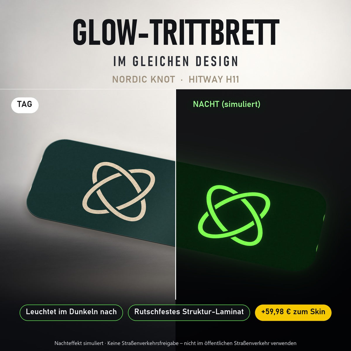 Glow-Trittbrett – NORDIC KNOT, Tag/Nacht