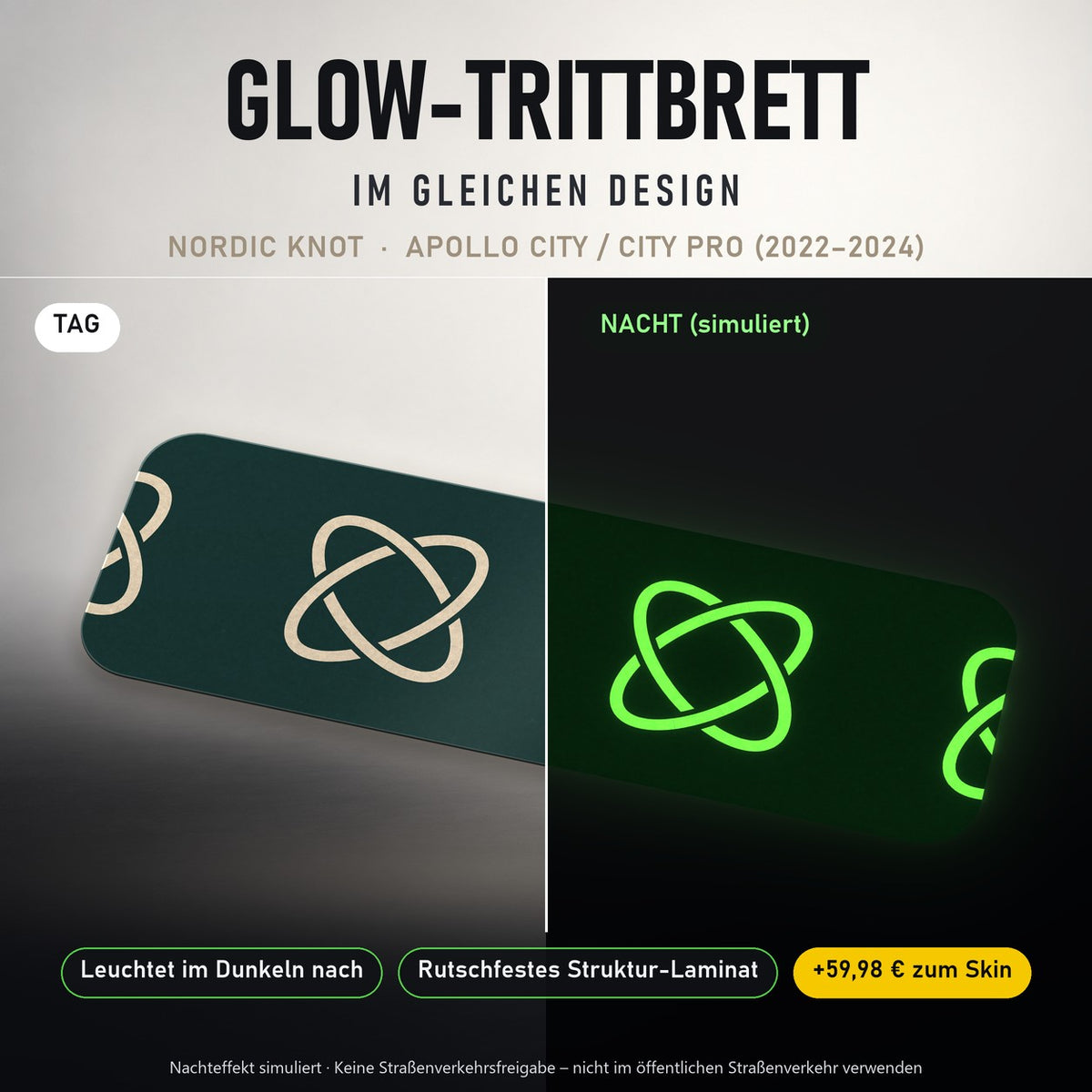 Glow-Trittbrett – NORDIC KNOT, Tag/Nacht