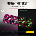 Glow-Trittbrett – MAGENTA CHAOS, Tag/Nacht