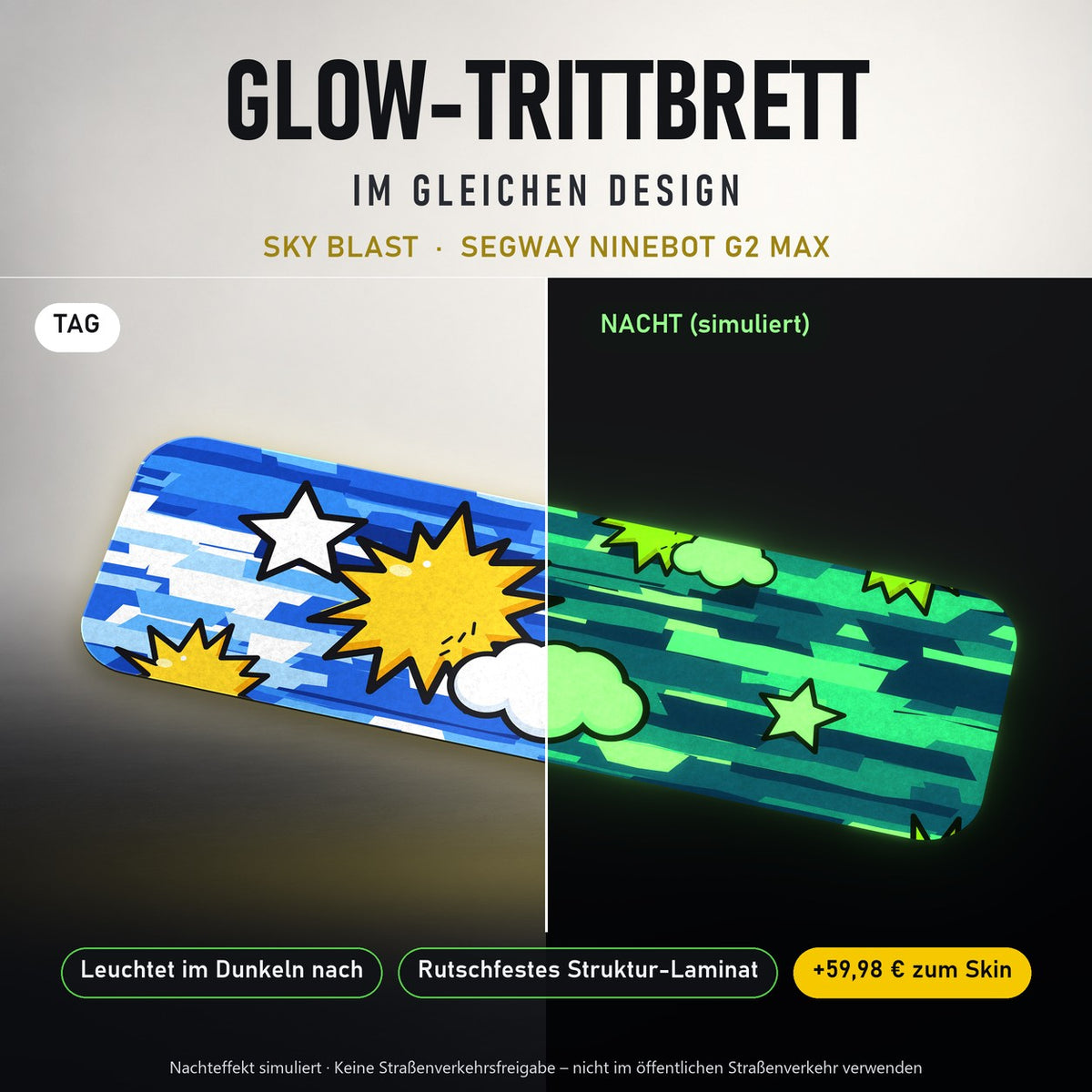 Glow-Trittbrett – SKY BLAST, Tag/Nacht