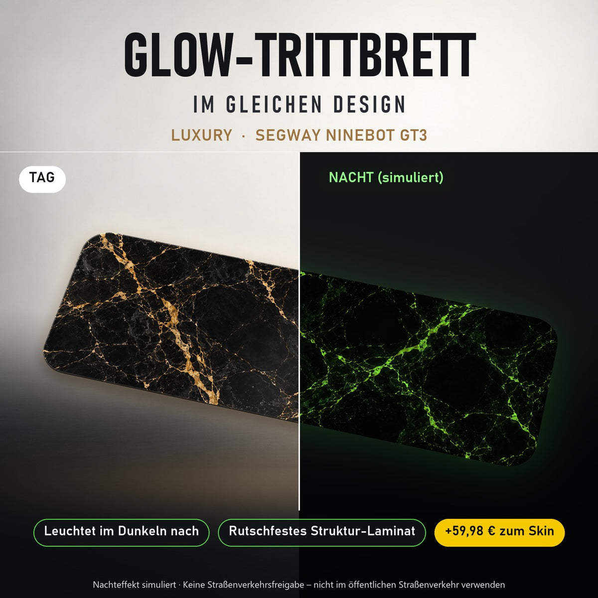 Glow-Trittbrett – LUXURY, Tag/Nacht