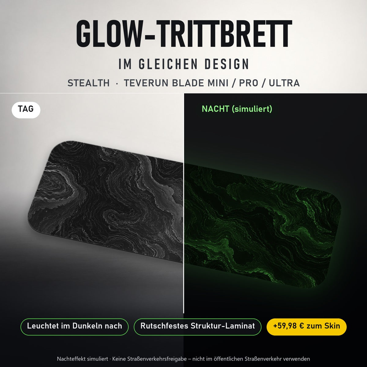 Glow-Trittbrett – STEALTH, Tag/Nacht