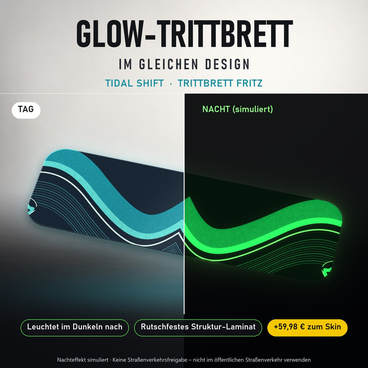 Glow-Trittbrett – TIDAL SHIFT, Tag/Nacht